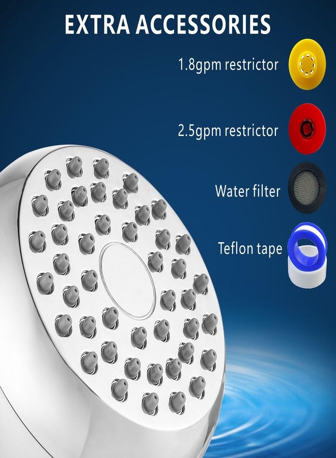 Nuodan High Pressure Shower Head - Powerful Bathroom Pressure Boosting Showerhead - Perfect Universal Replacement for Rain Shower Heads(Chrome) - Image 3