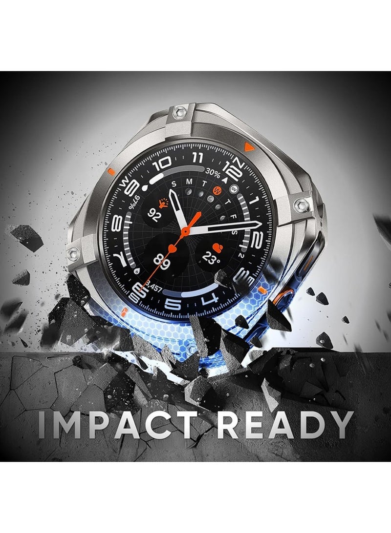 The protective case is Samsung Galaxy Watch Ultra/Ultra2 47mm, military-grade full-body metal bumper cover + PC material bottom cover +screen protective film, supports direct wireless charging, shockproof and scratch-resistant watch case is Galaxy Watch Ultra/Ultra2 47mm - Image 3