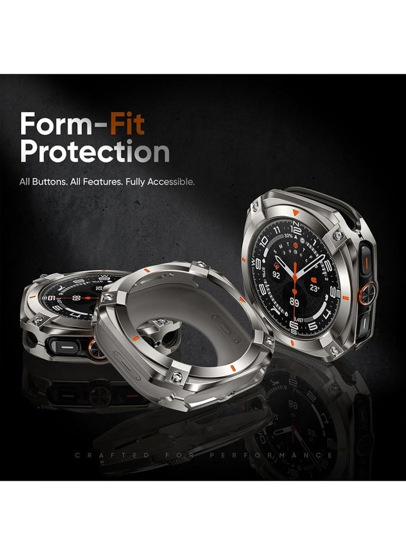 The protective case is Samsung Galaxy Watch Ultra/Ultra2 47mm, military-grade full-body metal bumper cover + PC material bottom cover +screen protective film, supports direct wireless charging, shockproof and scratch-resistant watch case is Galaxy Watch Ultra/Ultra2 47mm - Image 5