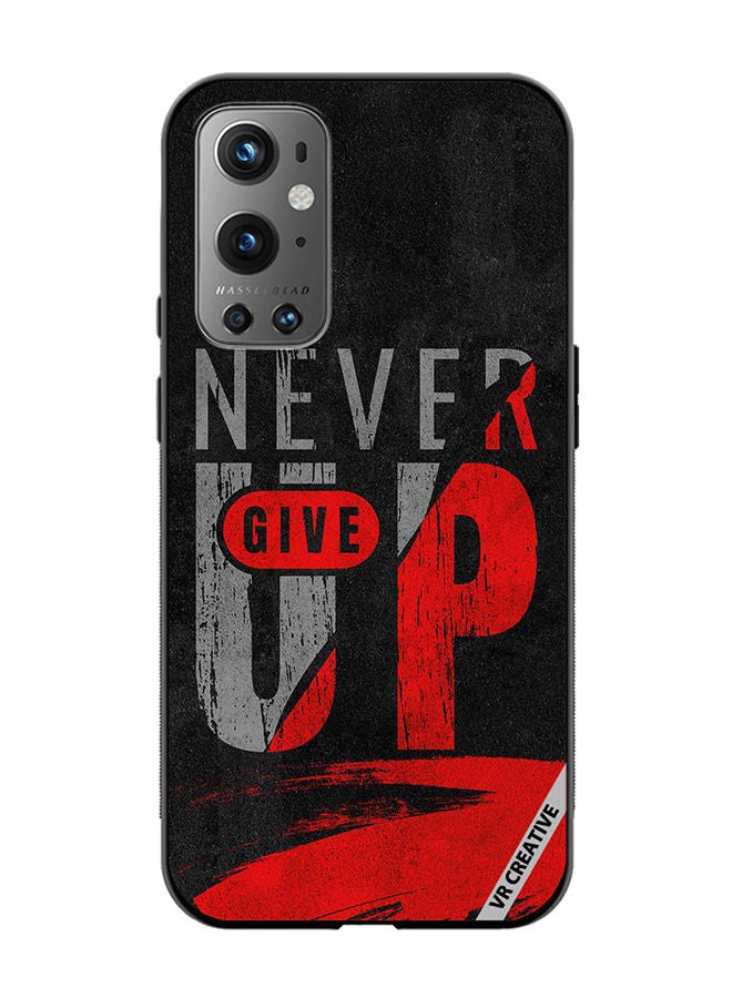 VR CREATIVE غطاء حماية لهاتف OnePlus 9 Pro بتصميم لا تستسلم أبدًا متعدد الألوان - Image 1