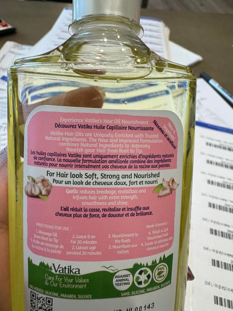 Dabur زيت الشعر الطبيعي دابر فاتيكا الغني، مرطب طبيعي، مقوي وزيت سيروم للشعر لفروة رأس صحية، زيت مغذي للشعر ناعم، سهل التحكم، ناعم وحريري من الجذور إلى الأطراف (ثوم) - Image 3