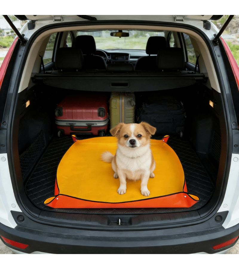 Orange Foldable Car Pet Mat 29.53x39.37 Inch No Slipping For SUV Sedan Truck - Image 1