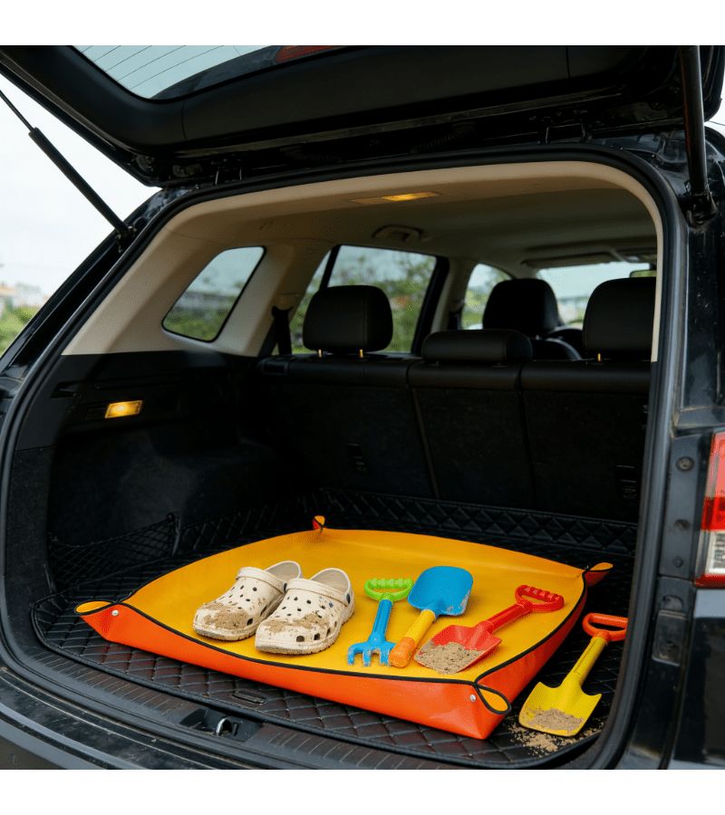 Orange Foldable Car Pet Mat 29.53x39.37 Inch No Slipping For SUV Sedan Truck - Image 3
