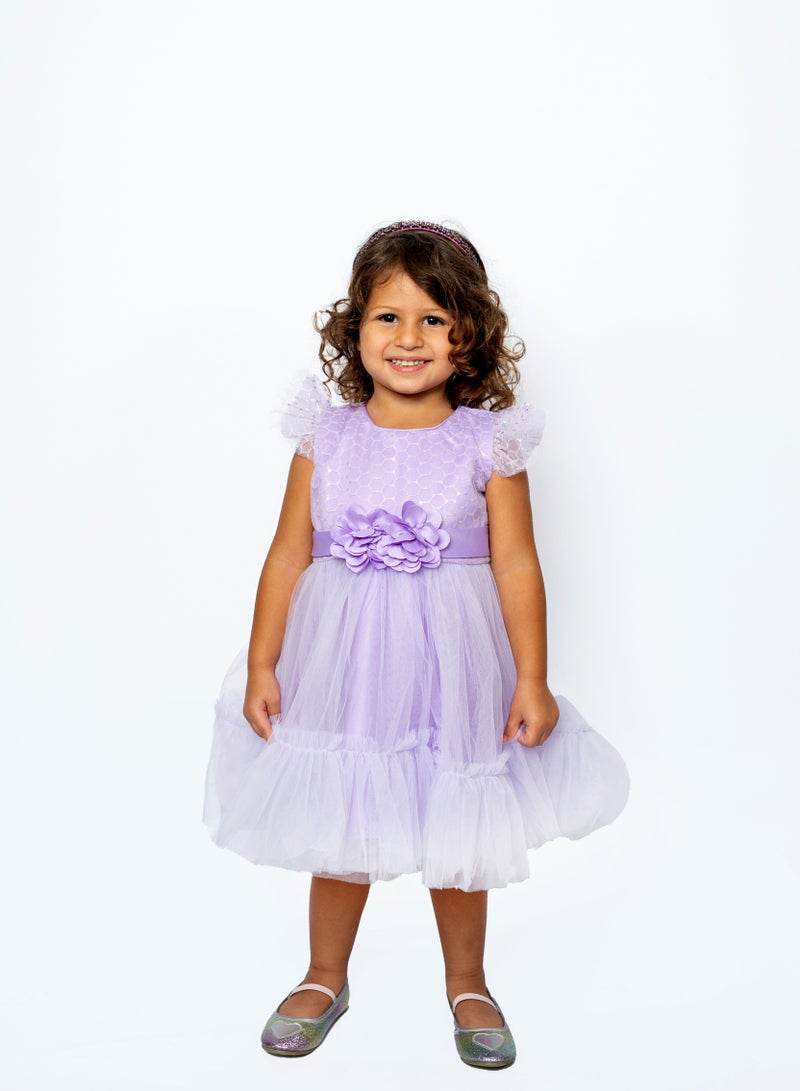 D'Daniela Gigi Faux Flower Dress Purple - Image 1