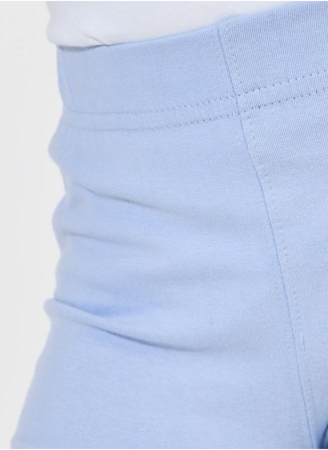 Styli - Solid Flared Leggings with Split Hem - Image 1
