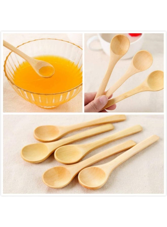 6-Piece Small Wooden Spoon Set, Premium Bamboo Mini Spoons - Versatile Kitchen Spoons for Spices, Tea, Sugar, and Coffee - Image 2