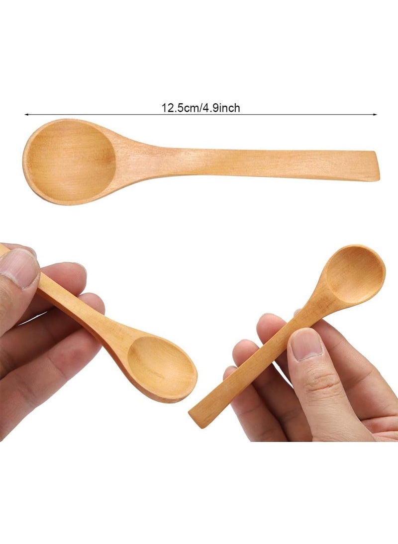 6-Piece Small Wooden Spoon Set, Premium Bamboo Mini Spoons - Versatile Kitchen Spoons for Spices, Tea, Sugar, and Coffee - Image 4