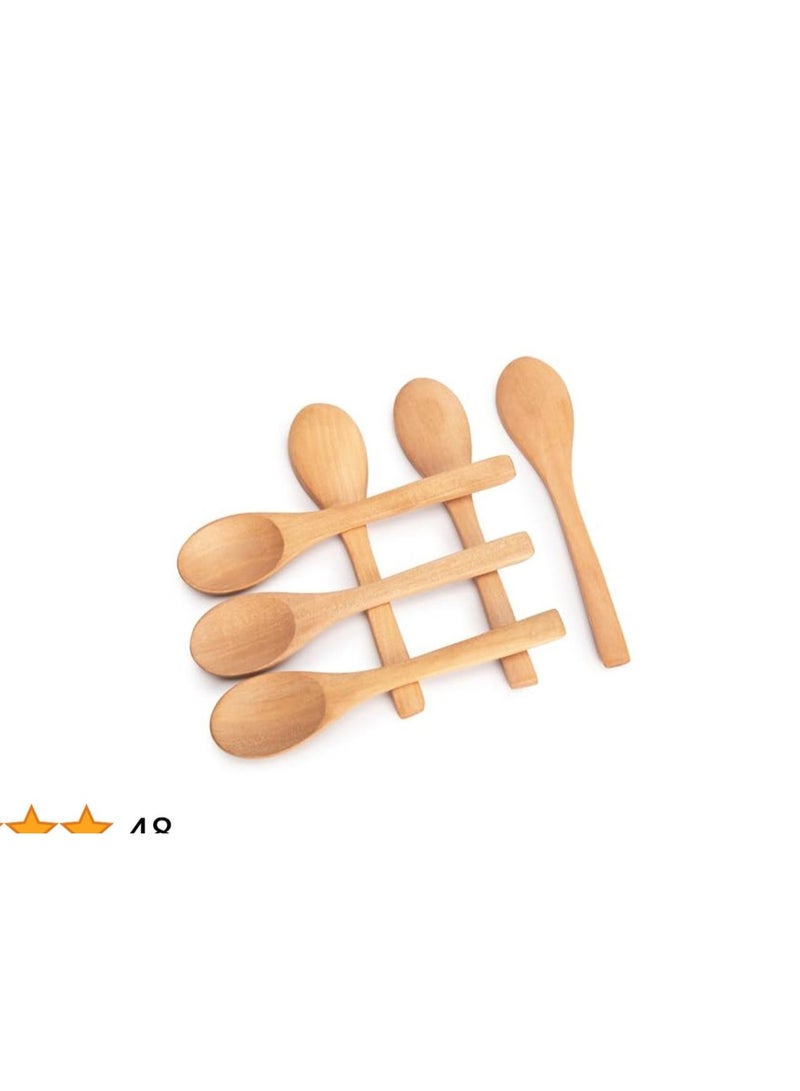 6-Piece Small Wooden Spoon Set, Premium Bamboo Mini Spoons - Versatile Kitchen Spoons for Spices, Tea, Sugar, and Coffee - Image 1