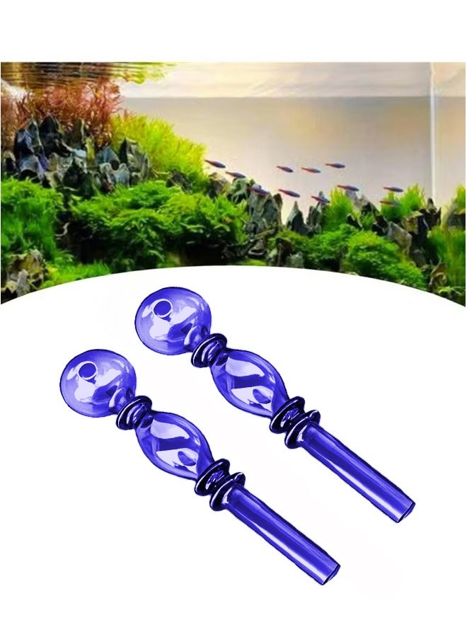 2 قطعة أنبوب دخول زجاجي صغير، أنبوب تدفق مضخة مياه، أنبوب فلتر حوض السمك - Image 1