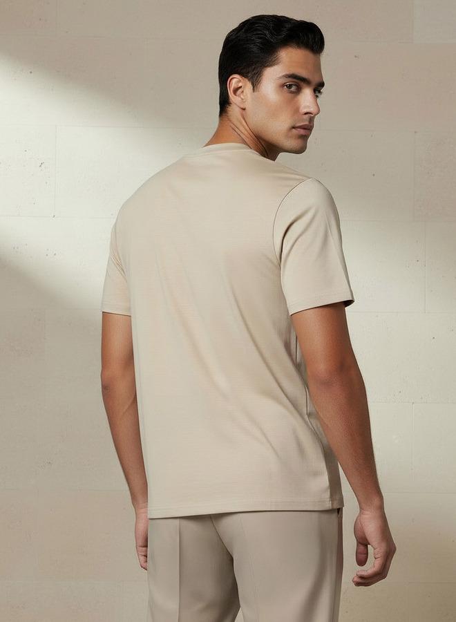 Emperor Men Regular Fit Crew Neck Short Sleeve Badge Accent T-shirt - Image 3