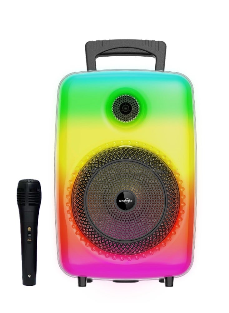 TEXEEM Portable Speaker and Karaoke with Bluetooth V5.3, 8inch speaker size, Wireless Microphone, RGB Party Lights, TWS Connectivity, FM Radio, Rechargeable Battery - Image 1