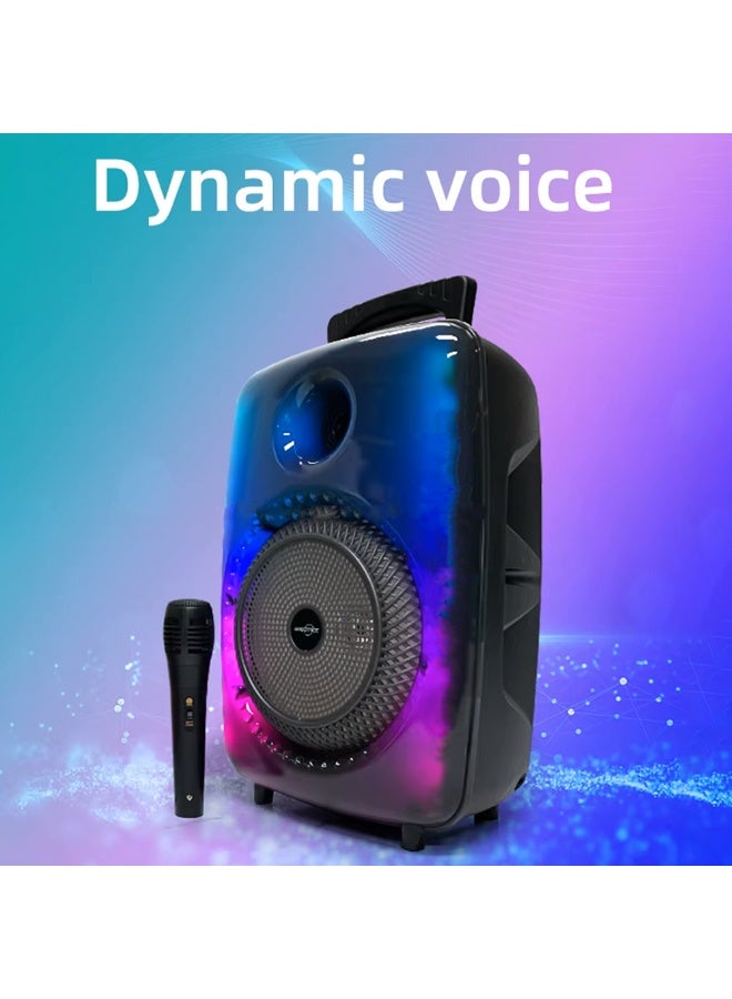 TEXEEM Portable Speaker and Karaoke with Bluetooth V5.3, 8inch speaker size, Wireless Microphone, RGB Party Lights, TWS Connectivity, FM Radio, Rechargeable Battery - Image 3