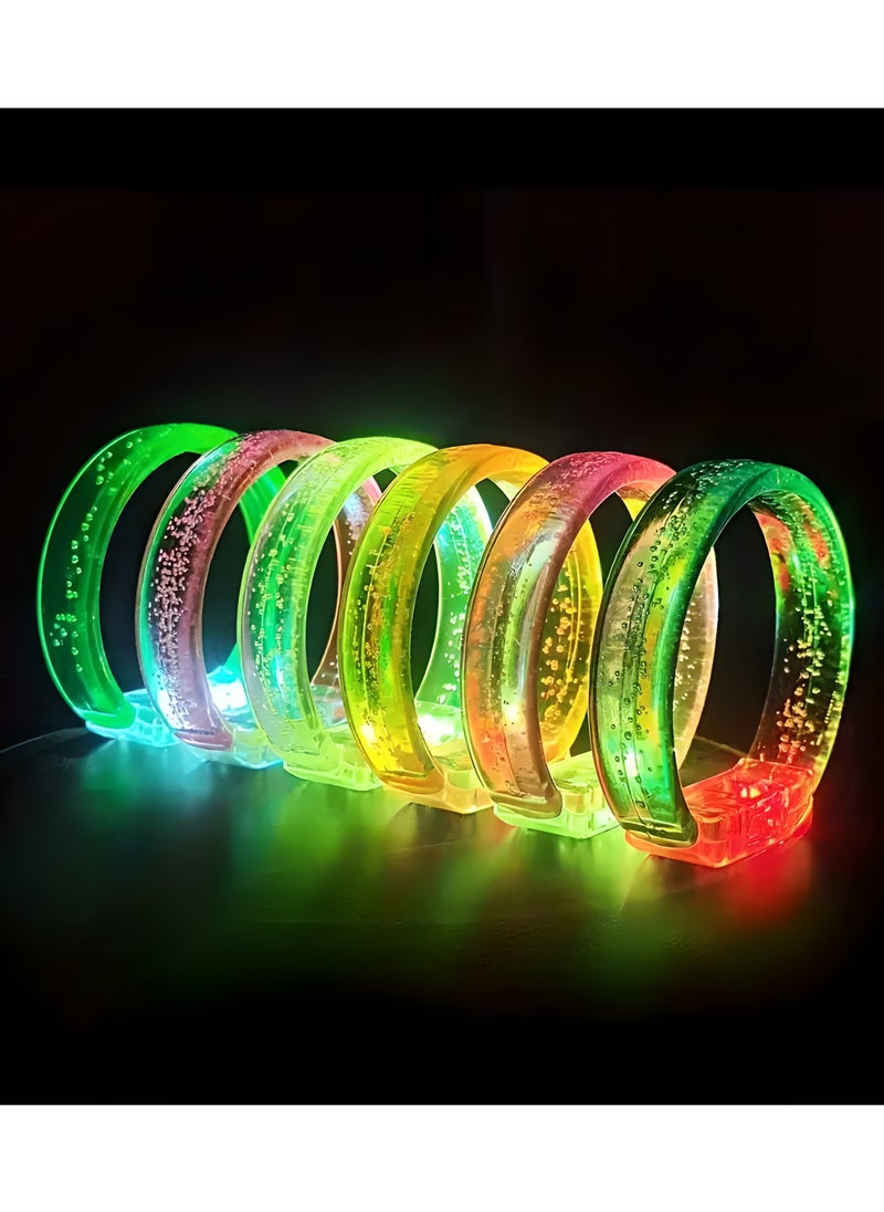 LIXADA 6pc, LED Flash Bracelet, Perfect for Concert, Club, Party, Raves, Carnival, Birthday, Party Accessories, Cool Stuff, Glow in the Dark Party Supplies, Gift for Kids Age 3+ (Bracelet Random Color)  - Image 1