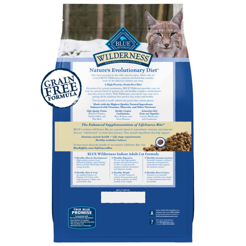Blue Buffalo Wilderness High Protein, Natural Adult Indoor Dry Cat Food, Chicken 15-lb - Image 2