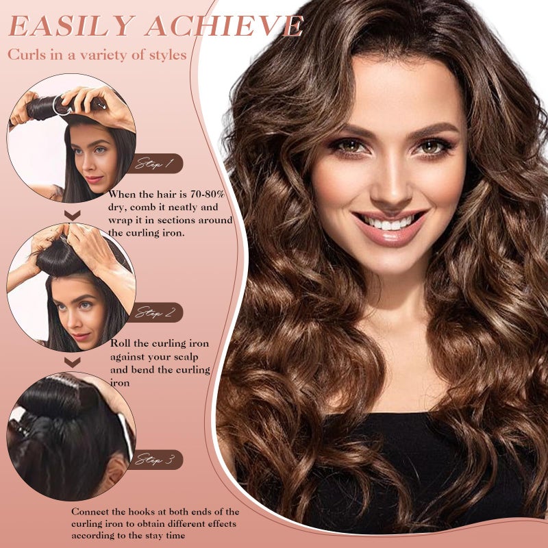 NUNFLUE Heatless Hair Curlers Set- 4Pcs Soft Hair Curlers to Sleep In, No Damage Velvet Curling Rods with Silk Scarf, No Heat Overnight Curls - For All Hair Types - Image 3
