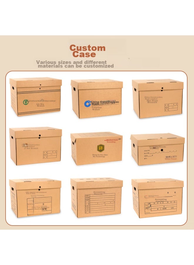 Simaa 5-pack صناديق تخزين الملفات، ثلاثي الطبقات مضلع مُكثف 45*35*25، منظم وثائق المحاسبة صندوق تخزين للكتب، 3j799-p1a - Image 4