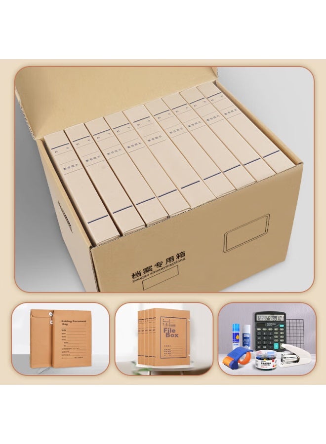 Simaa 5-pack صناديق تخزين الملفات، ثلاثي الطبقات مضلع مُكثف 45*35*25، منظم وثائق المحاسبة صندوق تخزين للكتب، 3j799-p1a - Image 3