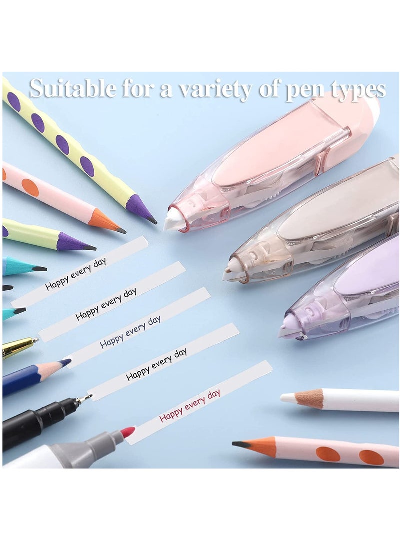 SYOSI 6 in 1 Refillable White Out Correction Tape Set, 4 Retractable White Out Tape Pens with 2 Replacement Whiteout Tape for School Office Supplies, 0.2 X 236 Inch - Image 3