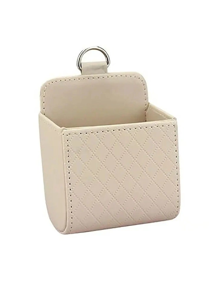 Car Phone Holder Mount Air Vent Hanging Storage Box Car Mobile Phone Bag PU Leather Glasses Organizer Support in Car Accessories