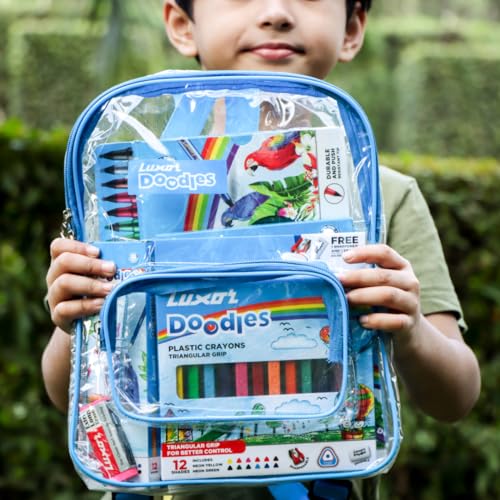 Luxor Doodles Smart Artist Kit for Kids - Drawing Book, Plastic & Wax Crayons, Oil Pastels, Water Colour Pens, Mini Sketch Pens, Pencil Set with Erasers and Scale, Ideal for Aspiring Young Artists - Image 5