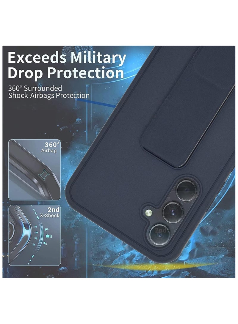 دينكس جراب خلفي لهاتف Samsung Galaxy A36 5G وSamsung Galaxy A56 5G مع حامل مغناطيسي للسيارة من السيليكون الناعم مع حامل أفقي ورأسي وحزام معصم جراب حماية كامل لهاتف Samsung Galaxy A36 5G وSamsung Galaxy A56 5G (أزرق) - Image 4