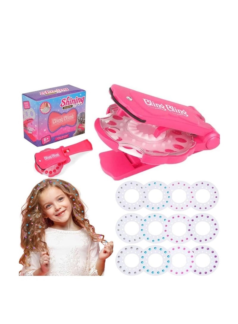 OASIS-TH 210 Hair Gems Hair Gem Stamper Decoration Deluxe Set With Hair Bedazzler Kit for Hair, Hats And Backpacks Decorate Etc, Shining Bling Diamond Hair Sparkle Stapler Machine Set Gems For Girls Kid  - Image 1