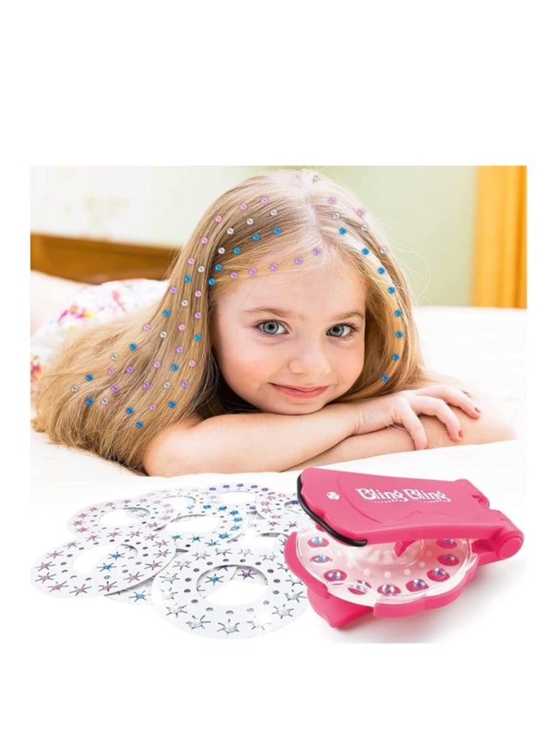 OASIS-TH 210 Hair Gems Hair Gem Stamper Decoration Deluxe Set With Hair Bedazzler Kit for Hair, Hats And Backpacks Decorate Etc, Shining Bling Diamond Hair Sparkle Stapler Machine Set Gems For Girls Kid  - Image 3