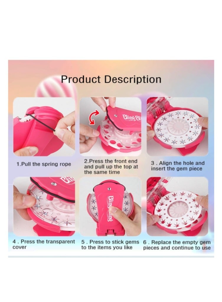 OASIS-TH 210 Hair Gems Hair Gem Stamper Decoration Deluxe Set With Hair Bedazzler Kit for Hair, Hats And Backpacks Decorate Etc, Shining Bling Diamond Hair Sparkle Stapler Machine Set Gems For Girls Kid  - Image 5