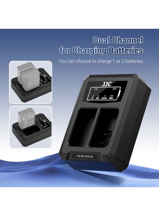 JJC DCH-NPFZ100 USB Dual Battery Charger for Sony NP-FZ100 A9 A7III A7RIII / A7M3 A7RM3 / A7 Mark III A7R Mk III Camera Battery Replaces Sony BC-QZ1 BCQZ1 Travel Charger - Image 3