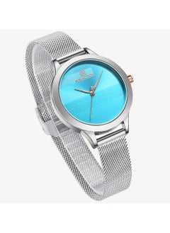 NAVIFORCE Elegant Women's Quartz Watch Stylish Round Dial with Minimalist Design Stainless Steel Mesh Strap Fashionable Timepiece for Everyday Wear and Special Occasions  - Image 4