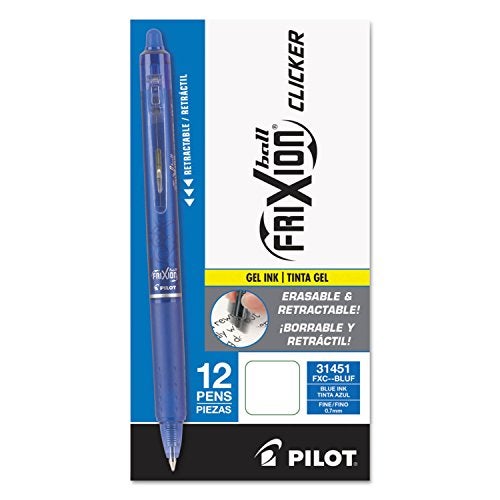 Pilot, FriXion Clicker Erasable Gel Pens, Fine Point 0.7 mm, Pack of 12, Blue - Image 2