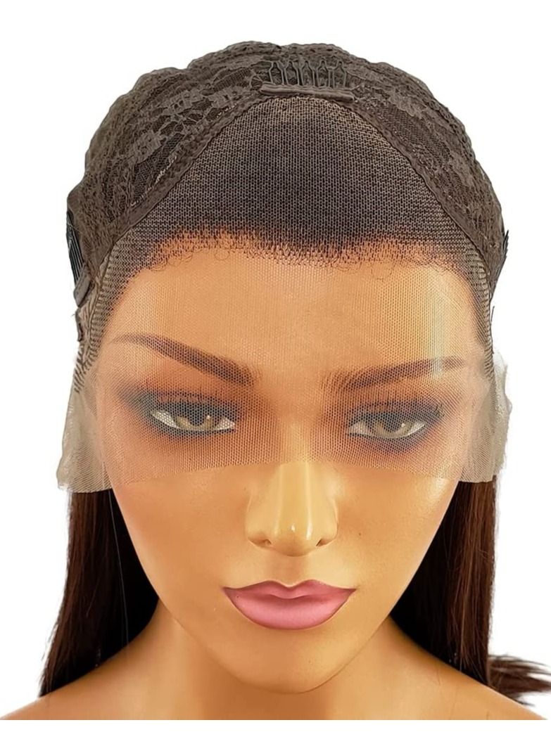 إستيل دانتيل أمامي طويل مموج مع شعر مستعار مقلد لفروة الرأس مقاس 13 × 2.5 بوصة 24 بوصة شعر مستعار صناعي مموج خالٍ من الجزء المقاوم للحرارة مع شعر الطفل للنساء 130٪ كثافة (مموج الجسم ، لون عسلي متدرج) - Image 5