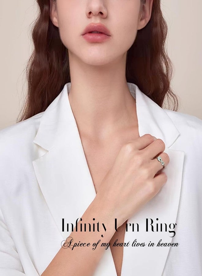Ladytree Mini Sterling Silver Forever In My Heart Infinity Ring Hold Loved Ones Ashes Cremation Urn Ring for Women Size 7 - Image 2