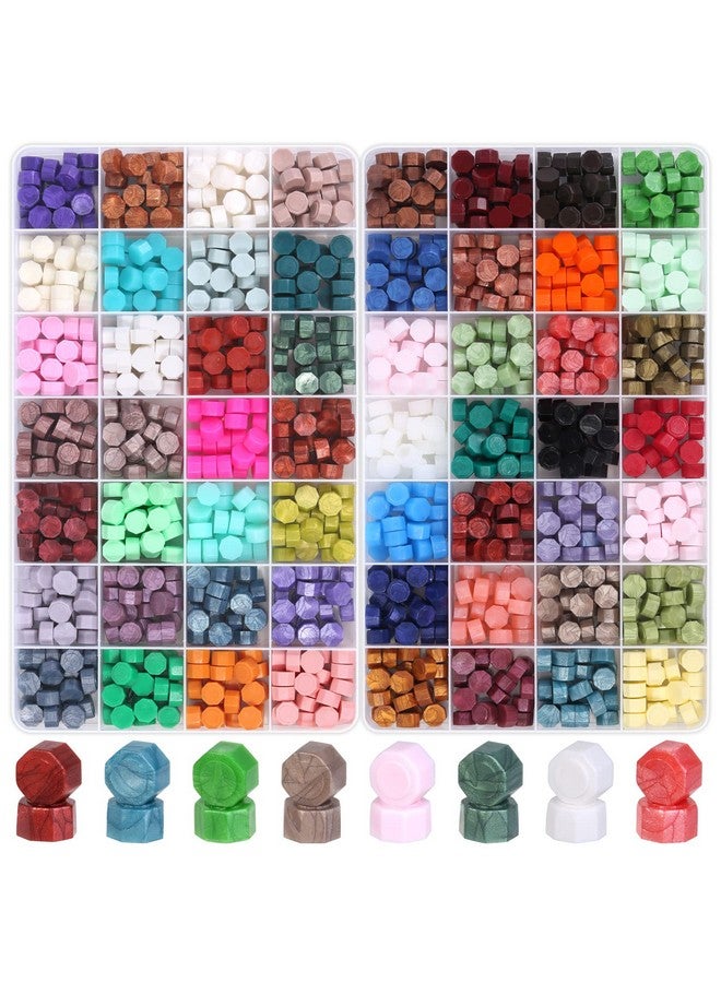 Caffox 1456Pcs Sealing Wax Beads Sealing Wax Pellets For Wax Seal Stamp Letter Wax Seal Kit For Letter Stamp Sealing And Diy Craft (56 Colors) - Image 1