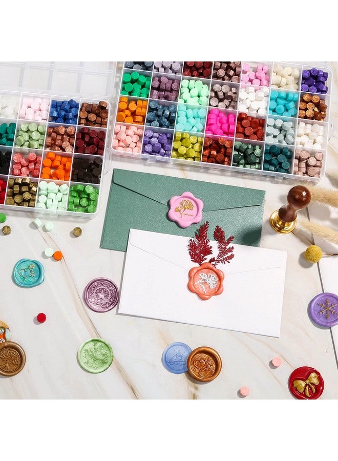 Caffox 1456Pcs Sealing Wax Beads Sealing Wax Pellets For Wax Seal Stamp Letter Wax Seal Kit For Letter Stamp Sealing And Diy Craft (56 Colors) - Image 2