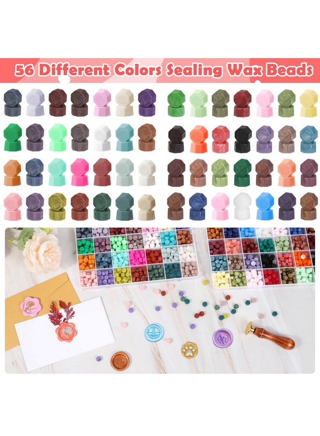 Caffox 1456Pcs Sealing Wax Beads Sealing Wax Pellets For Wax Seal Stamp Letter Wax Seal Kit For Letter Stamp Sealing And Diy Craft (56 Colors) - Image 3