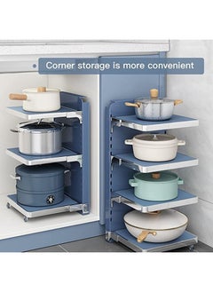 LIMOS Pot and Pan Organizer Rack for under Cabinet Adjustable Heavy Duty Metal 4 Tier  - Image 5