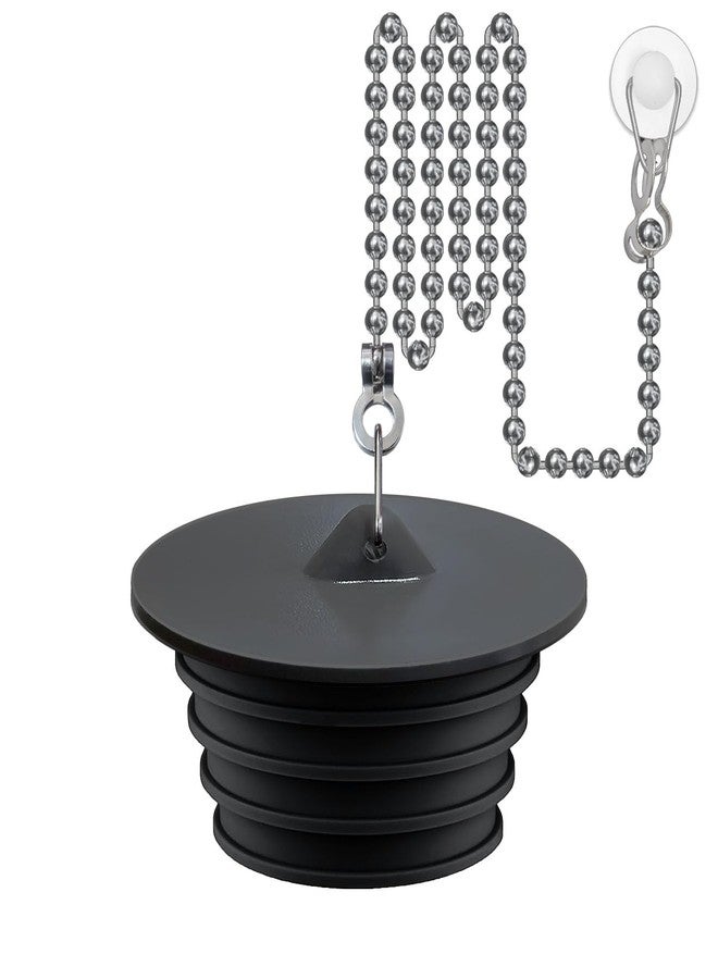 Seatery Bathtub Stopper, Silicone Tub Drain Stopper/Plug/Cover with 27.5" Stainless Steel Beaded Chain, Shower Bath Drain Water Stopper - Image 1