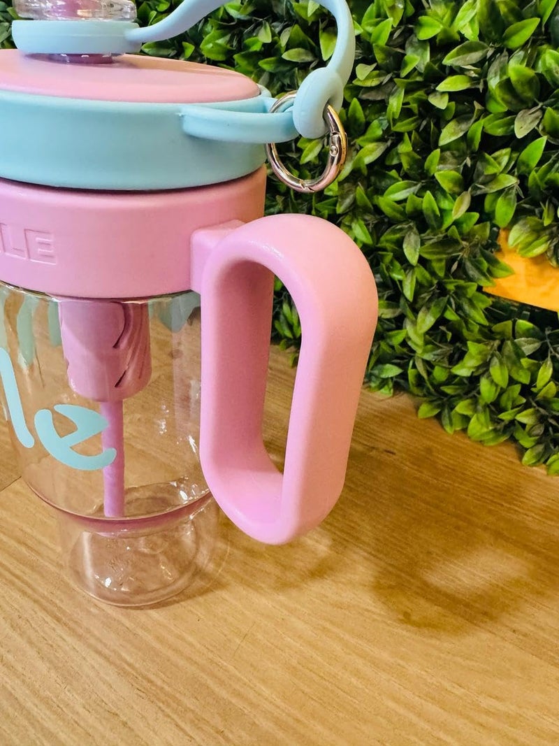 PAUL SONS PAUL SONS Twinkle Plastic Sipper with Plastic Handle Great for Making and Storing Smoothies Protein Shakes juices Pink Large Twinkle 650ML  - Image 4