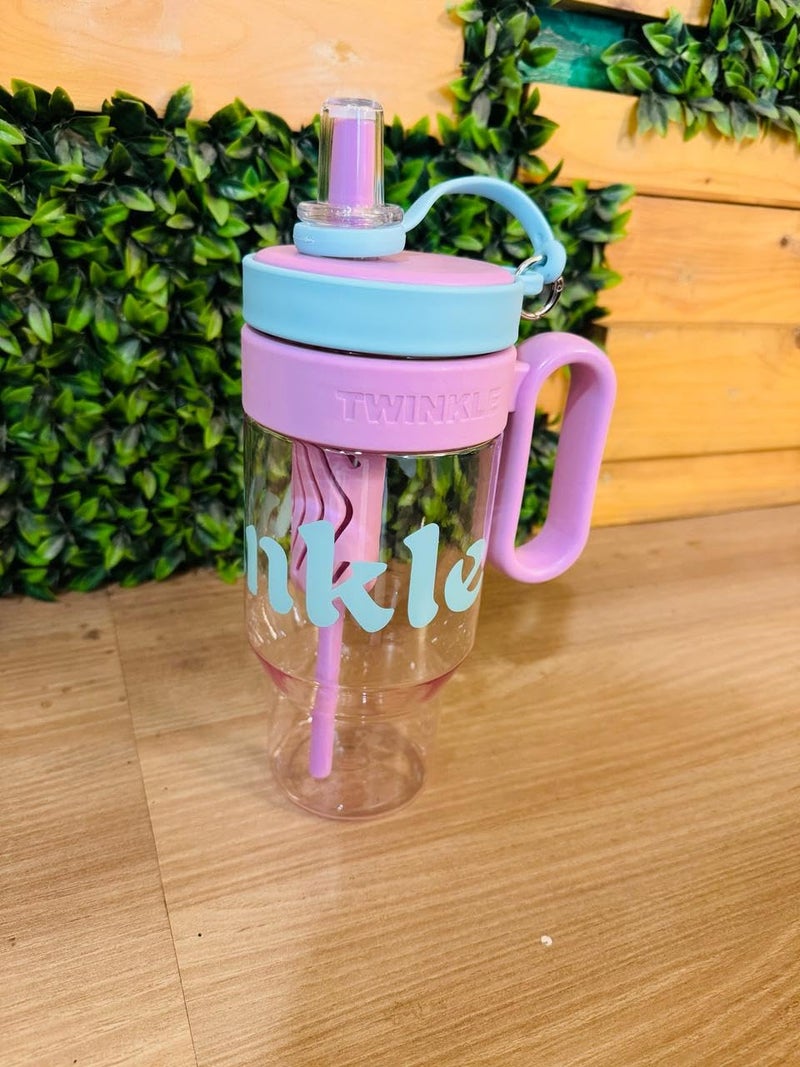 PAUL SONS PAUL SONS Twinkle Plastic Sipper with Plastic Handle Great for Making and Storing Smoothies Protein Shakes juices Pink Large Twinkle 650ML  - Image 2