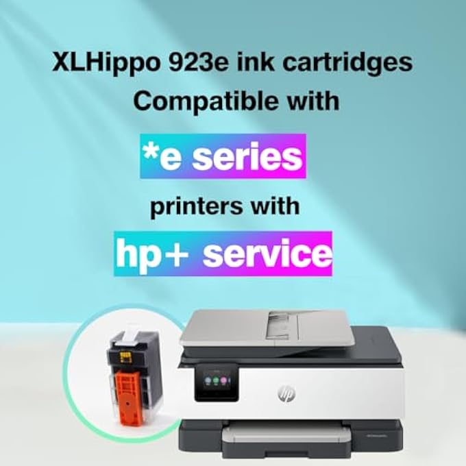 Hippo 923XL 923E INK CARTRIDGES FOR HP PRINTERS 8120E 8130E SERIES REPLACEMENT FOR HP 923E 923 923XL INK CARTRIDGES, COMPATIBLE FOR OFFICEJET PRO 8125E 8135E 8138E 8139E 8135 8139 8130 E |4 PACK - Image 3