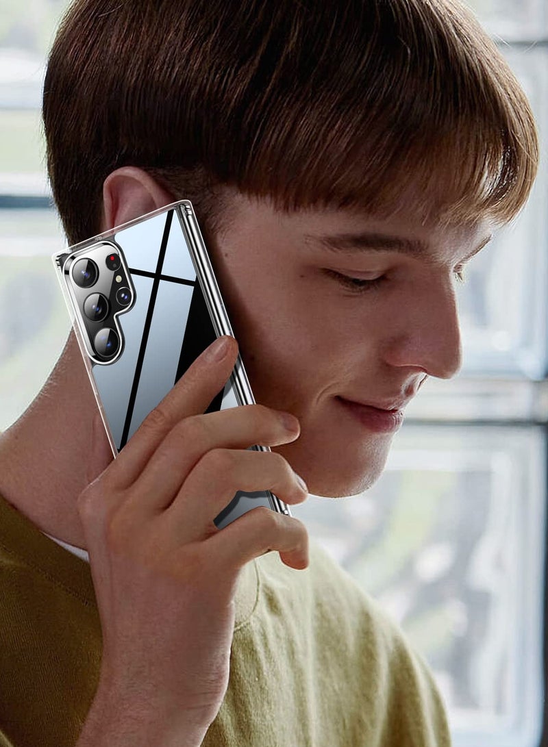 جراب Samsung Galaxy S23 Ultra شفاف كريستالي مضاد للاصفرار ومقاوم للسقوط، غطاء واقٍ ناعم من مادة TPU بتصميم نحيف