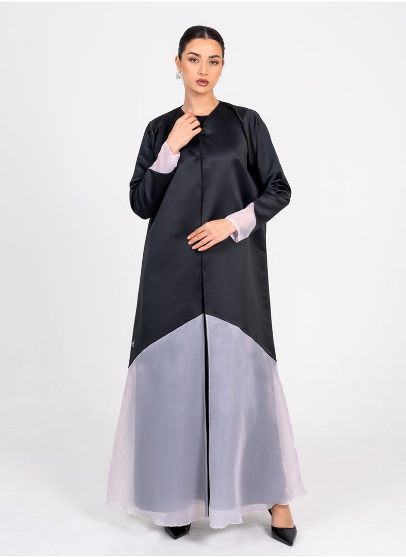 Rosette Abaya Abaya with Organza Design  - Image 1