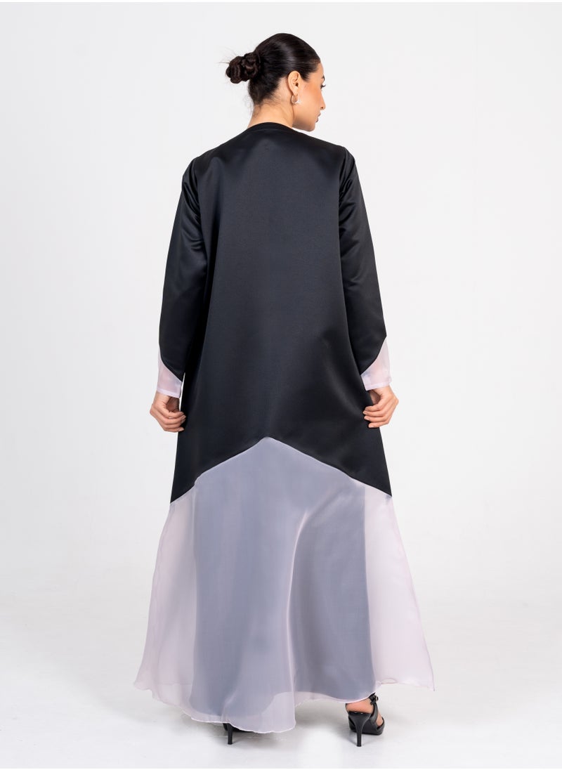 Rosette Abaya Abaya with Organza Design  - Image 3