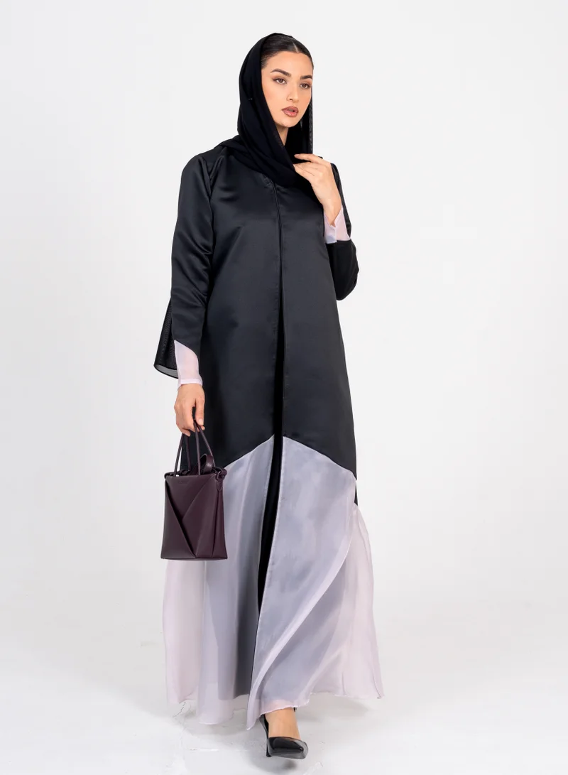 Rosette Abaya Abaya with Organza Design
