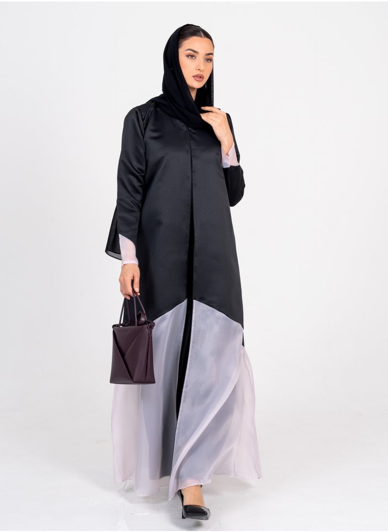Rosette Abaya Abaya with Organza Design  - Image 4