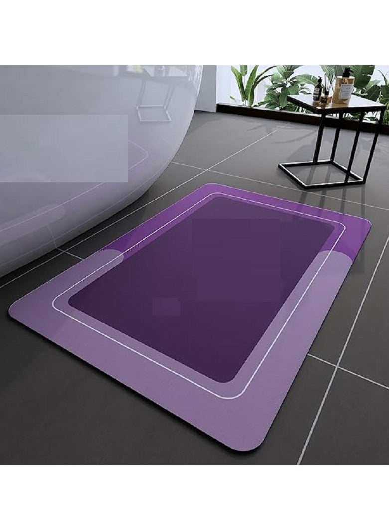 دواسة حمام فائقة الامتصاص غير قابلة للانزلاق وسريعة الجفاف مطاطية - لون بنفسجي - Image 1