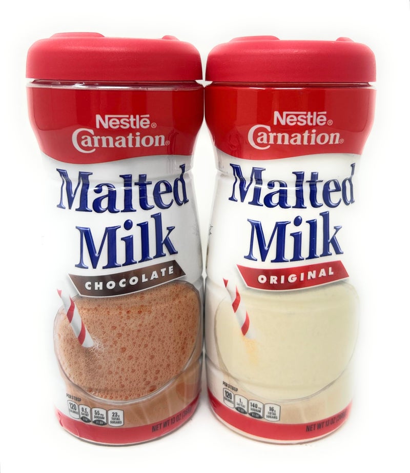 Nestle Carnation Powdered Malted Milk Variety Set - Chocolate & Original - 1 of each flavor - Image 1