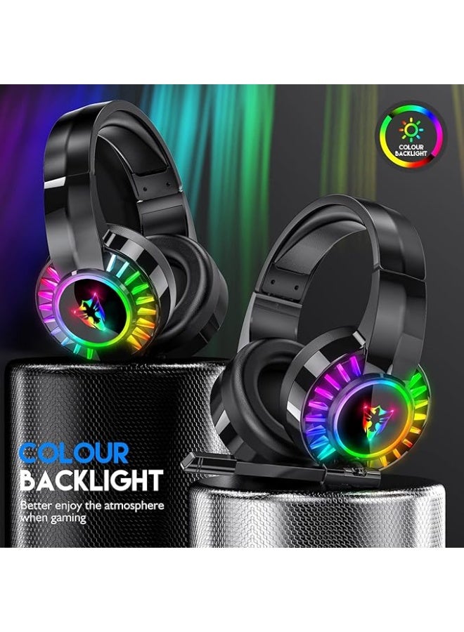 سماعة رأس للألعاب U300 - سلكية بإضاءة خلفية RGB وميكروفون - أسود - Image 5