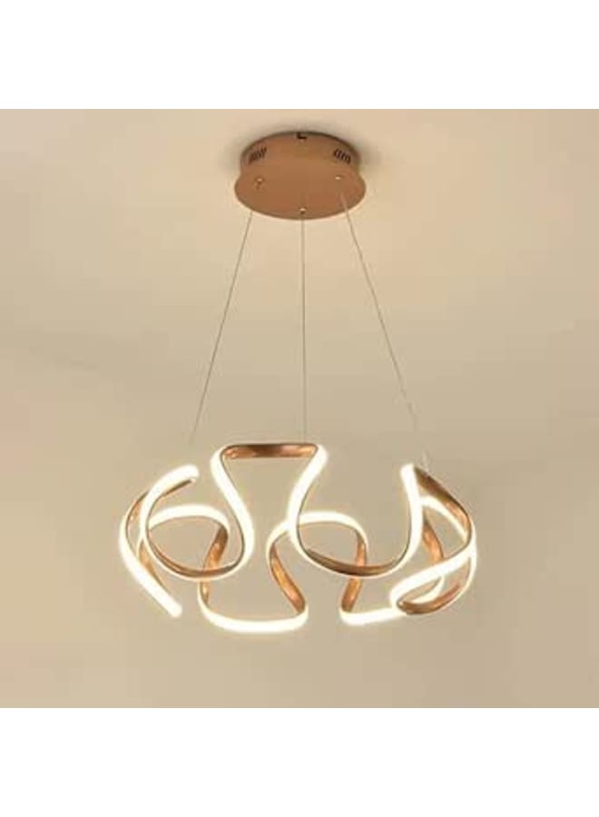 Modern Led Chandelier Light, Curved Design, Warm White Glow